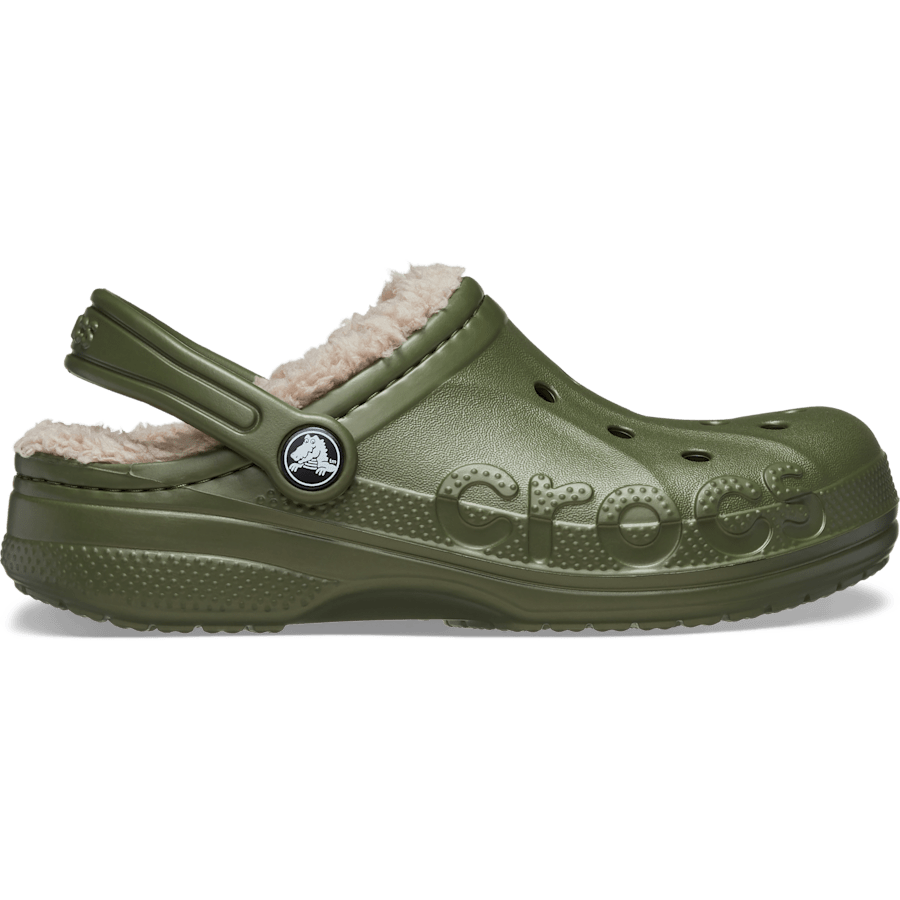 Army Green Toddler Baya Lined Clog - Side - Crocs