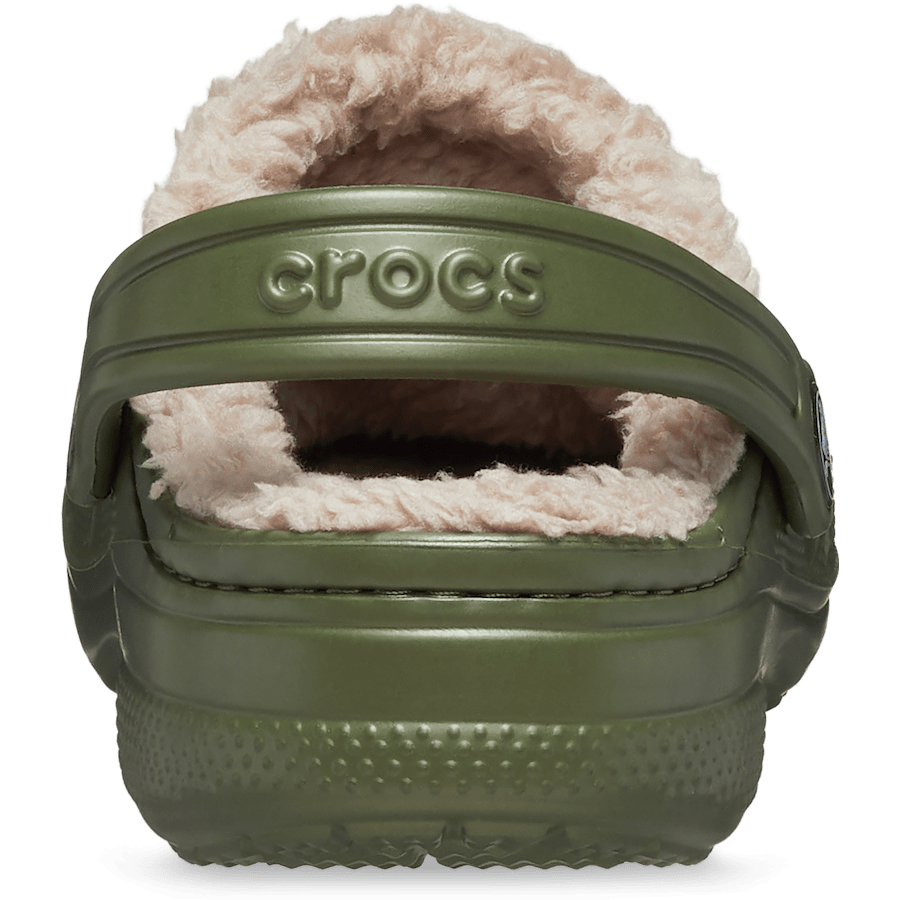 Army Green Toddler Baya Lined Clog - Back - Crocs