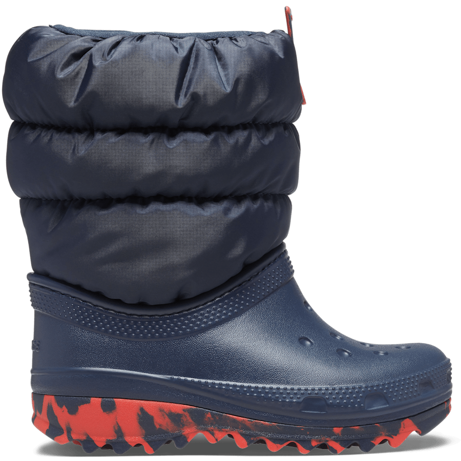 Navy Toddler Classic Neo Puff Boot - Side - Crocs
