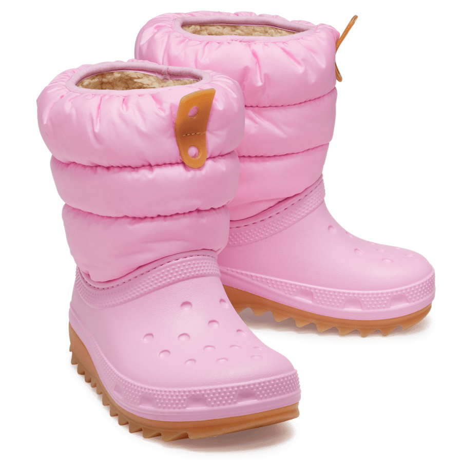 Pink Tweed / Gum Toddler Classic Neo Puff Boot - Pair - Crocs