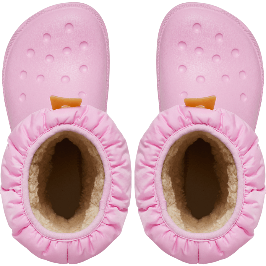 Pink Tweed / Gum Toddler Classic Neo Puff Boot - Top - Crocs
