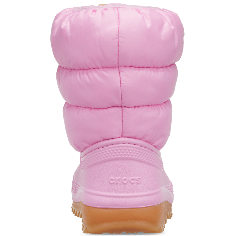 Pink Tweed / Gum Toddler Classic Neo Puff Boot - Back - Crocs
