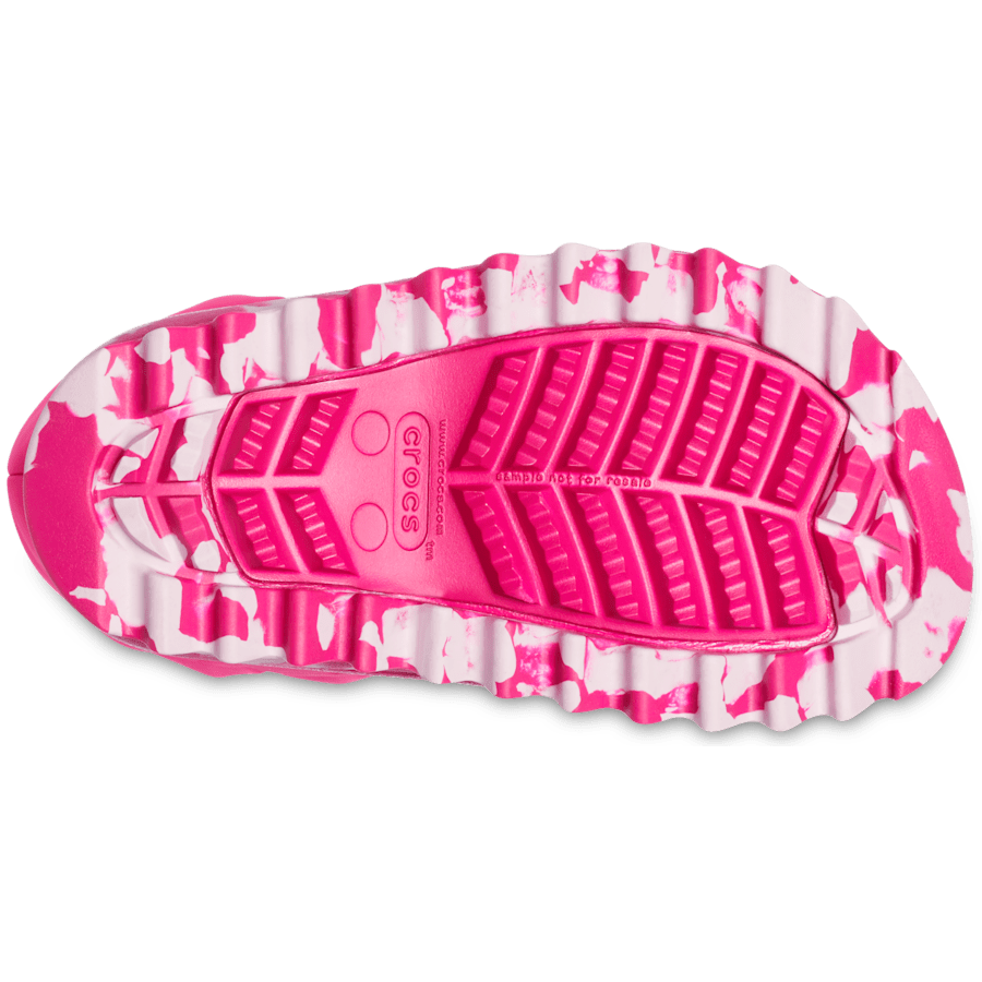 Candy Pink Kids' Classic Neo Puff Boot - Ansicht von unten - Crocs