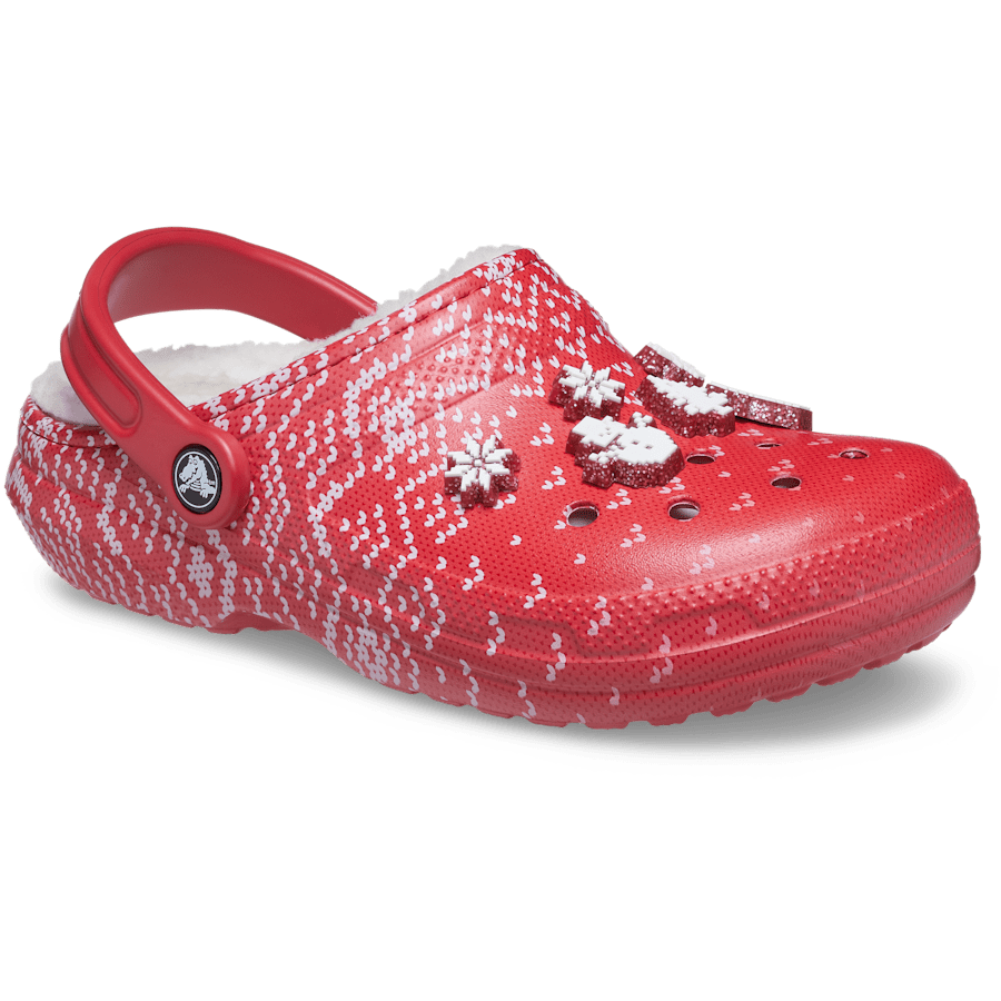 Color Classic Lined Holiday Charm Clog - Angle - Crocs