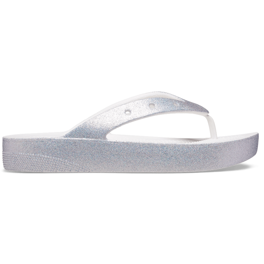Classic Platform Glitter Flip Whi