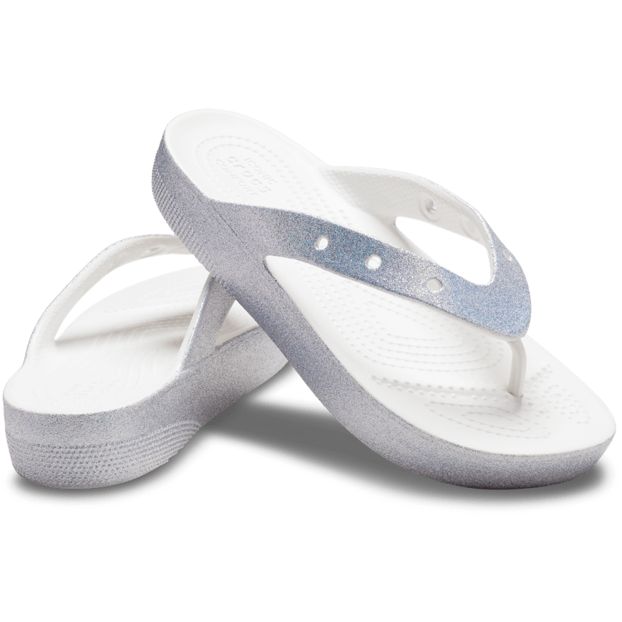 Color Classic Platform Glitter Flip Whi - Pair - Crocs