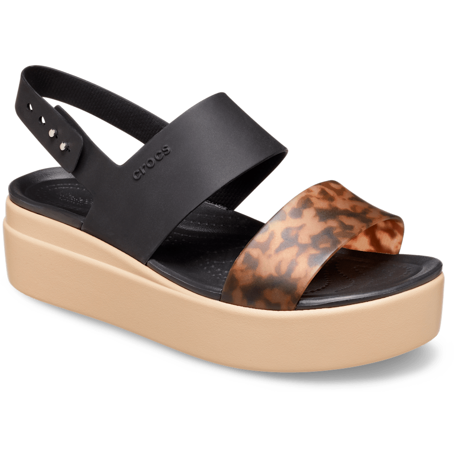 Colour Brooklyn Tortoise Low Wedge - Angle - Crocs