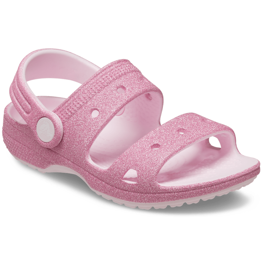 Pink Milk Toddler Classic Crocs Glitter Sandal - Angle - Crocs