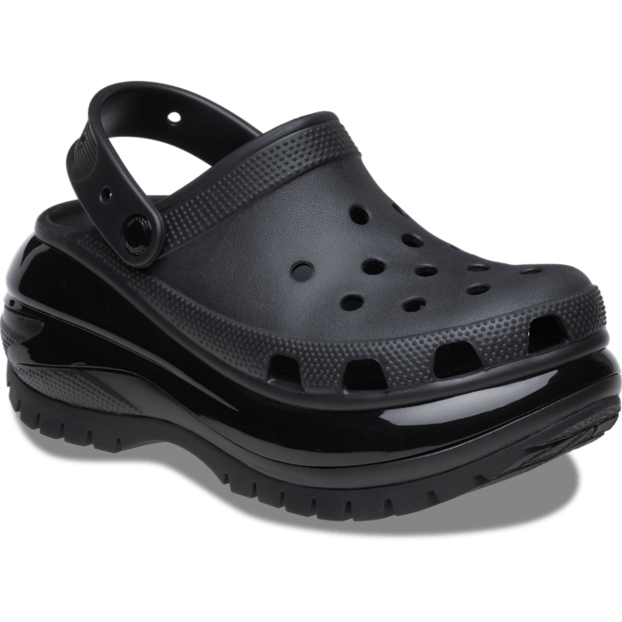 Black Mega Crush Clog - Angle - Crocs