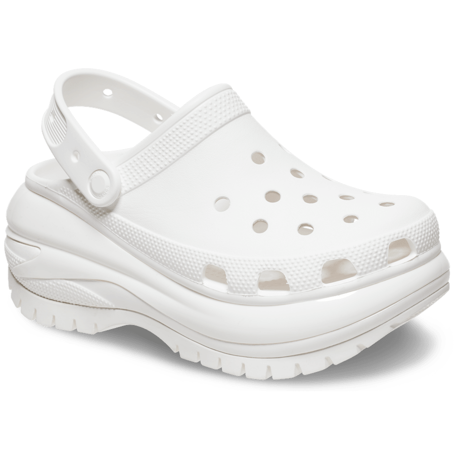 White Mega Crush Clog - Angle - Crocs