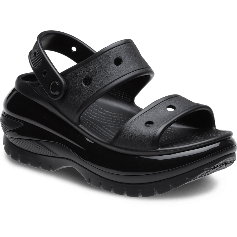Black Mega Crush Sandal - Angle - Crocs