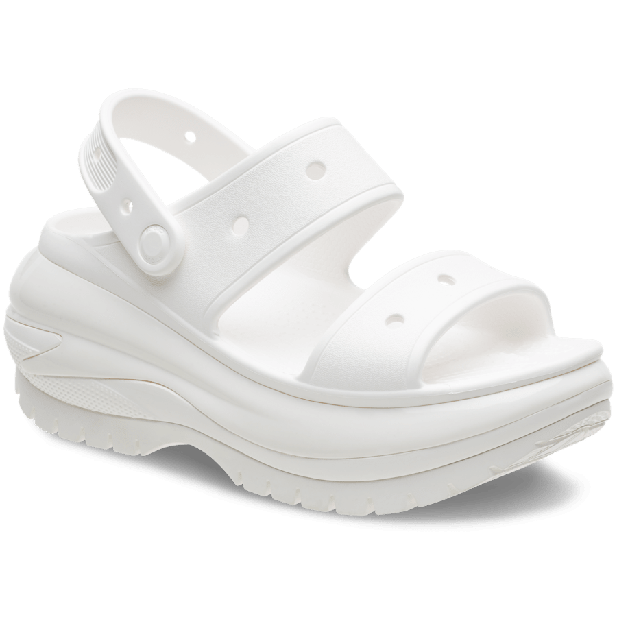 White Mega Crush Sandal - Angle - Crocs
