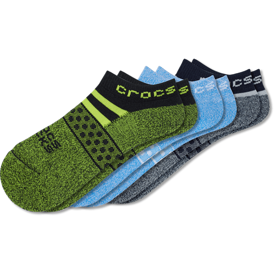 Blue / Green Crocs Socks Kid Low Boy Pool Party 3 Pack - Side - Crocs
