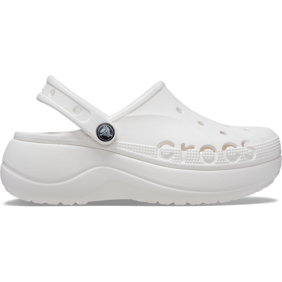 White Baya Platform Clog - Side - Crocs