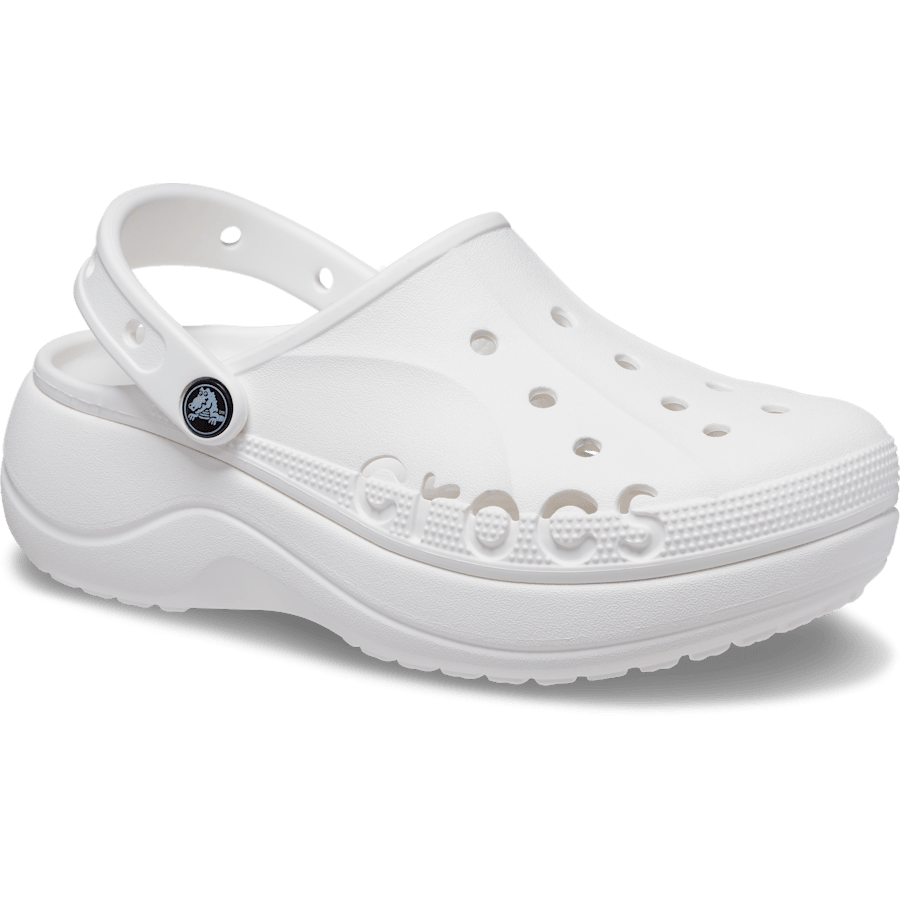 White Baya Platform Clog - Angle - Crocs