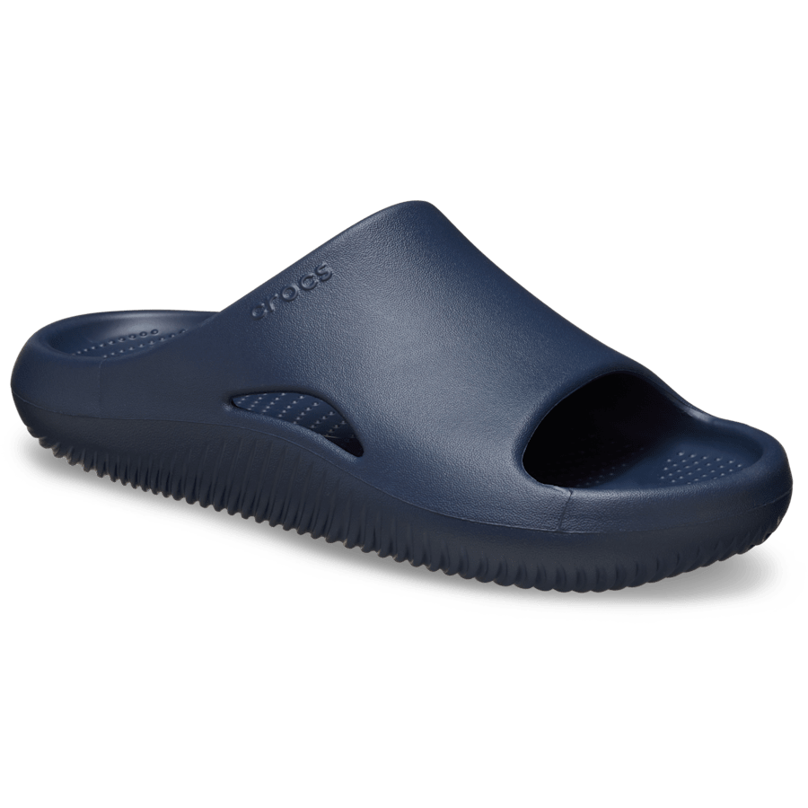 Navy Mellow Recovery Slide - Angle - Crocs