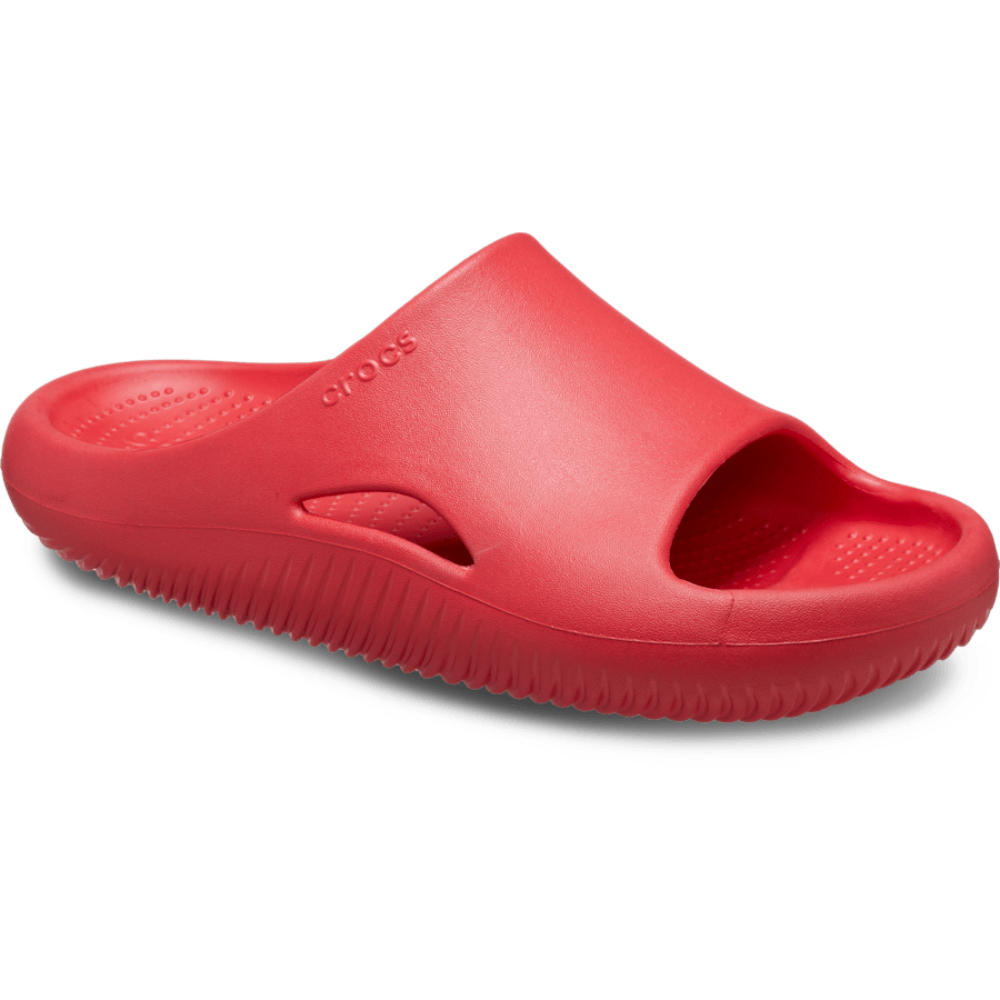 Varsity Red Mellow Recovery Slide - Angle - Crocs