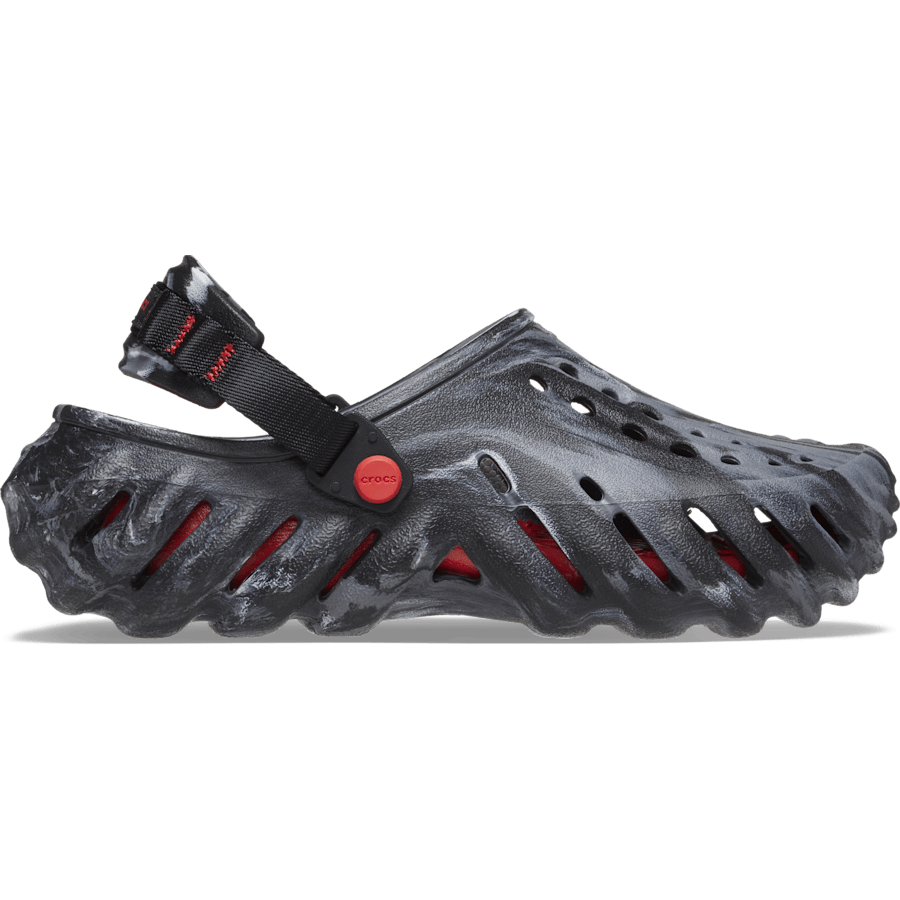 Black / Flame Echo Marbled Clog - Side - Crocs