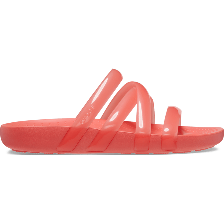 Neon Watermelon Crocs Splash Glossy Strappy Sandal - Side - Crocs