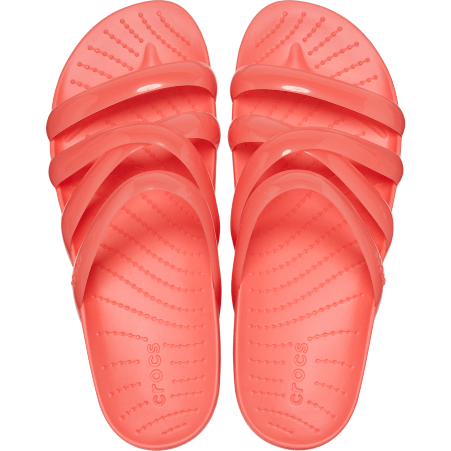 Neon Watermelon Crocs Splash Glossy Strappy Sandal - Top - Crocs