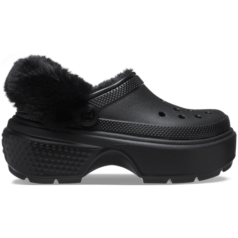 Black Stomp Lined Clog - Seitenansicht - Crocs