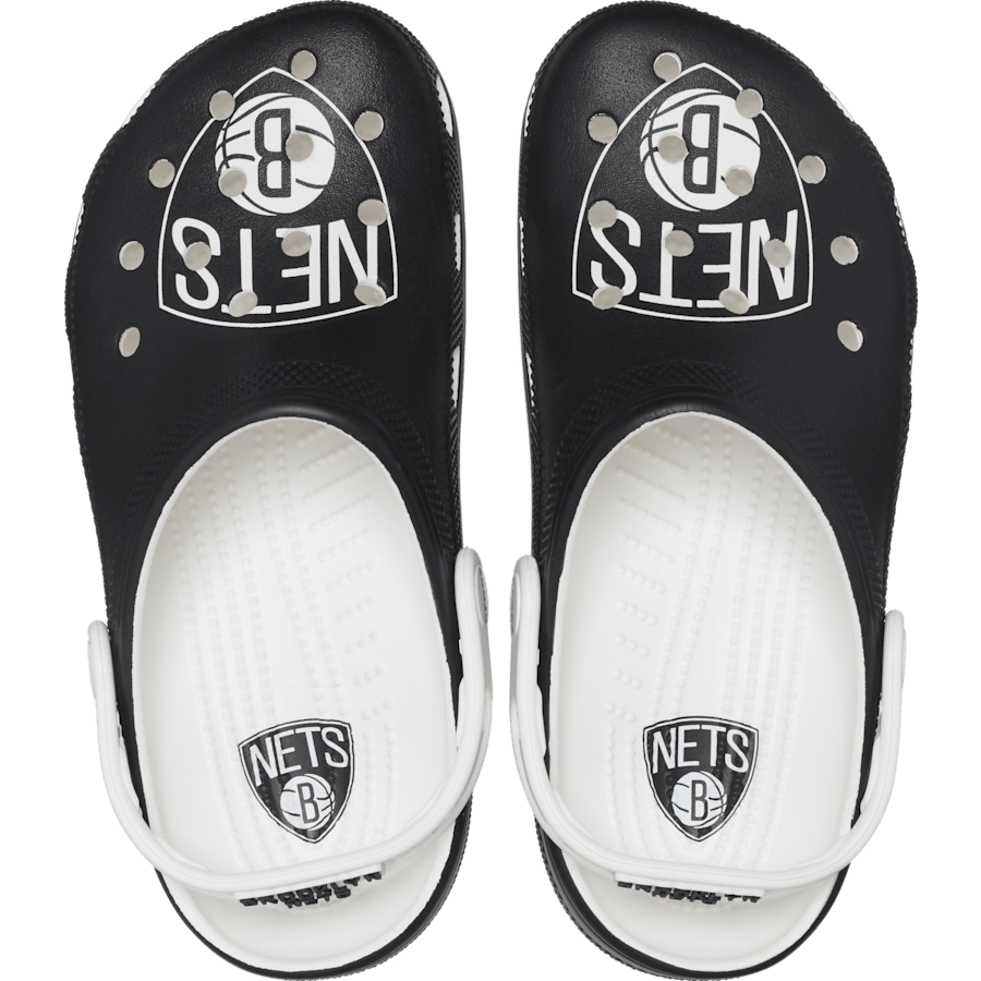 White / Black NBA™ Brooklyn Nets Classic Clog - Side - Crocs