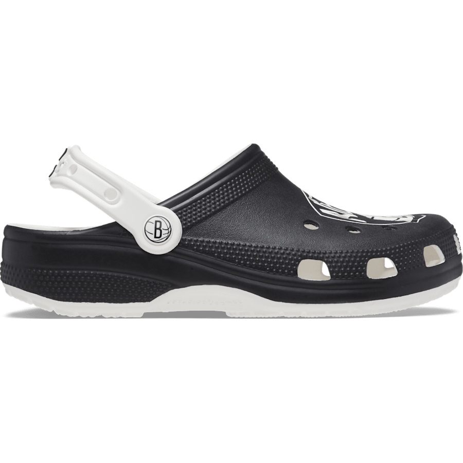 White / Black NBA™ Brooklyn Nets Classic Clog - Custom Angle - Crocs