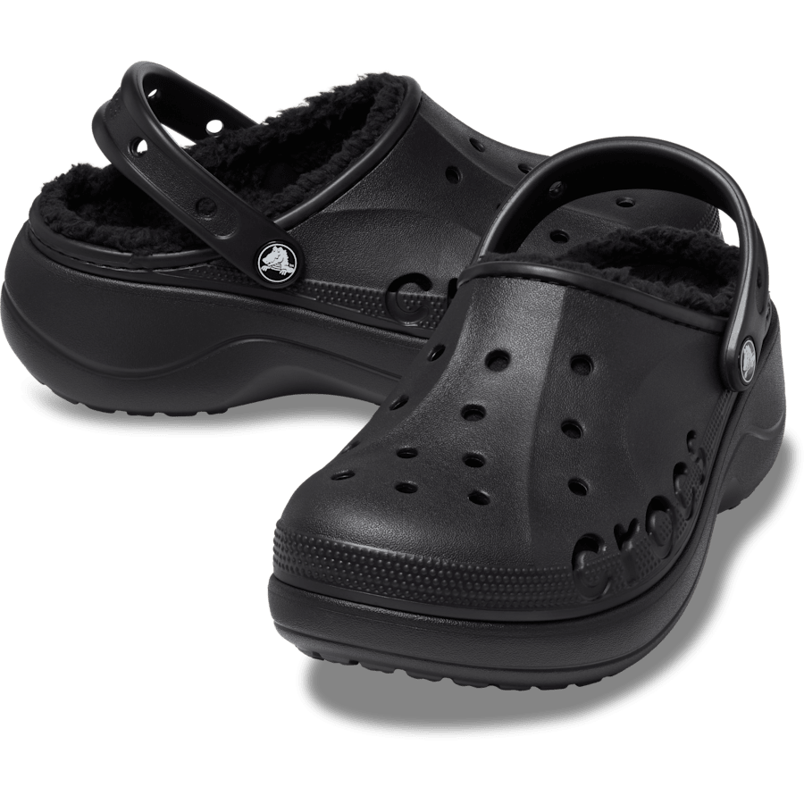 블랙 바야 플랫폼 라인드 클로그 - 한쌍 - Crocs