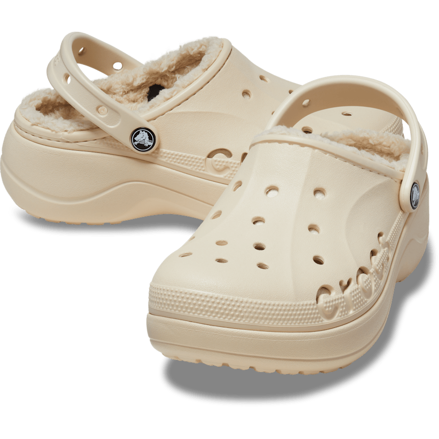Winter White バヤ プラットフォーム ラインド クロッグ - ペア - Crocs