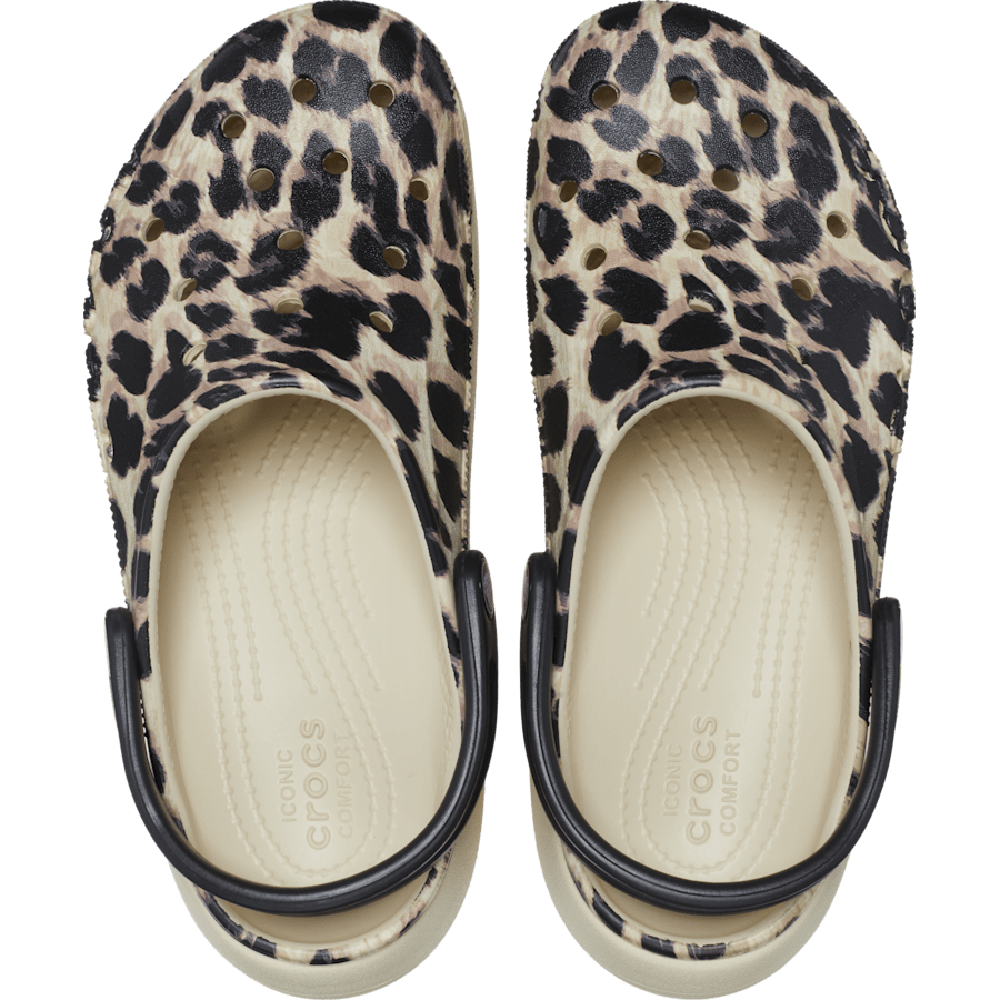 Leopard Baya Platform Animal Print Clog - Draufsicht - Crocs