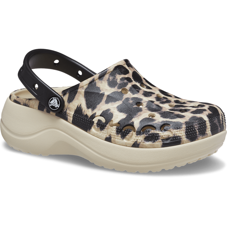 Leopard Baya Platform Animal Print Clog - Schrägsicht - Crocs