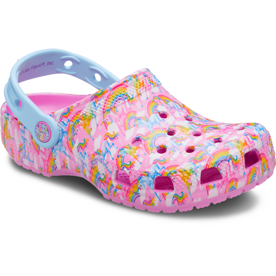 Taffy Pink Kid's Classic Lisa Frank Unicorn Clog 2 - Angle - Crocs