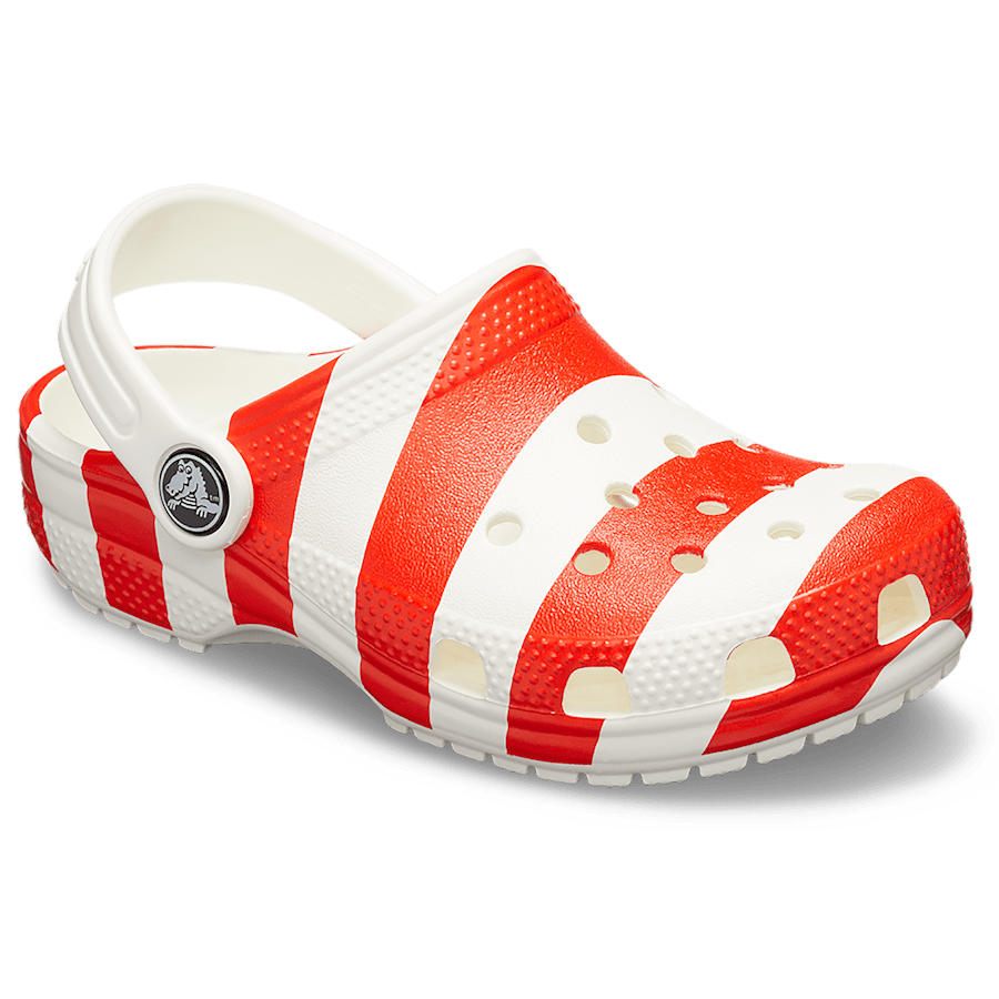 White / Multi Toddler Classic American Flag Clog - Angle - Crocs