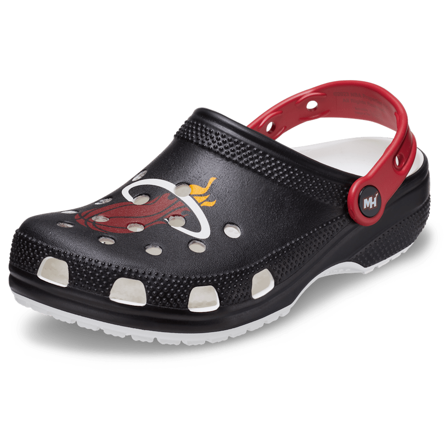 Black NBA Miami Heat Classic Clog - Custom Angle - Crocs