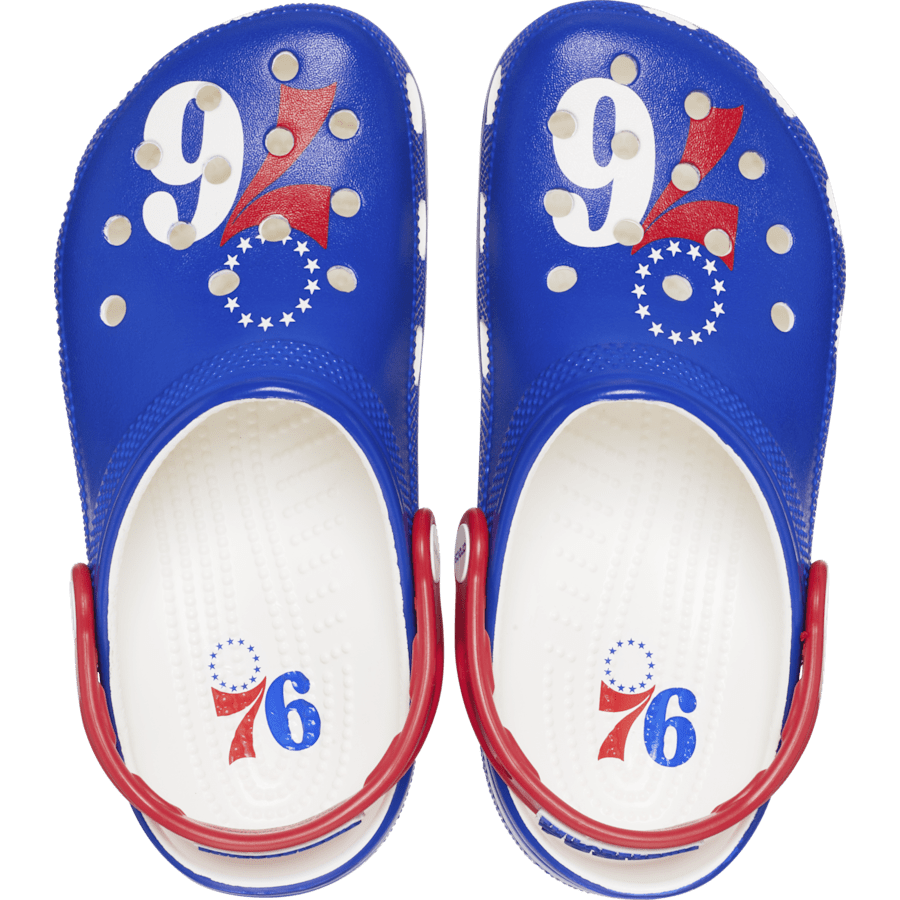 White NBA Philadelphia 76ers Classic Clog - Side - Crocs