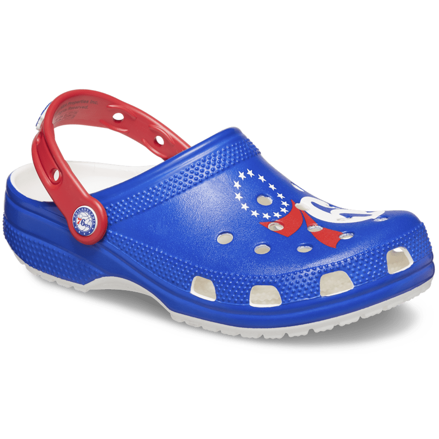 White NBA Philadelphia 76ers Classic Clog - Angle - Crocs