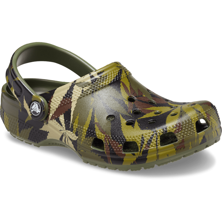 Army Green / Multi Classic Hemp Camo Clog - Angle - Crocs