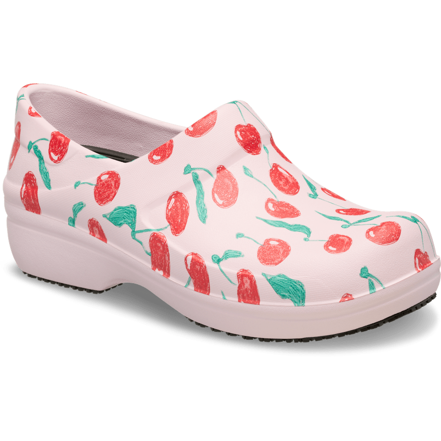 Pink Milk Neria Pro II LiteRide Graphic Work Clog - Angle - Crocs PFD