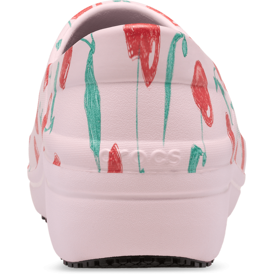 Pink Milk Neria Pro II LiteRide Graphic Work Clog - Back - Crocs PFD