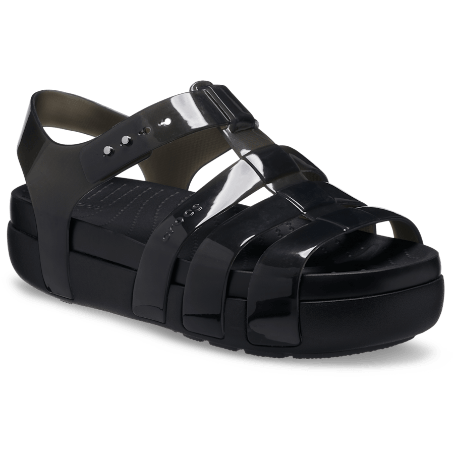 Black Crocs Splash Glossy Fisherman - Angle - Crocs