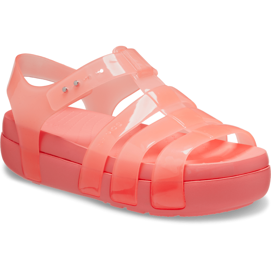 네온 워터멜론 크록스 스플래쉬 글로시 피셔맨 - 사선 - Crocs