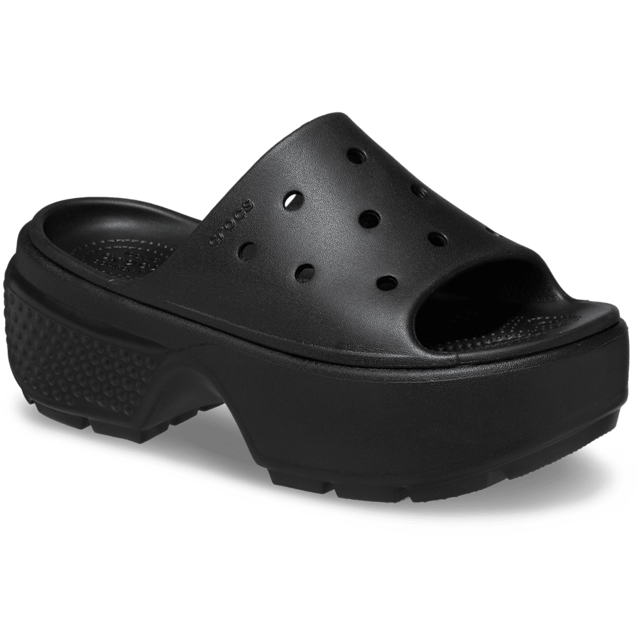Black Stomp Slide - Angle - Crocs