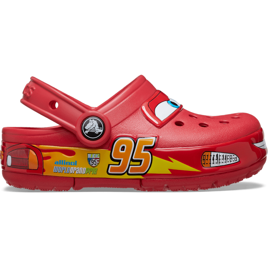 Red Toddlers' Disney and Pixar Cars' Lightning McQueen Clog - Side - Crocs
