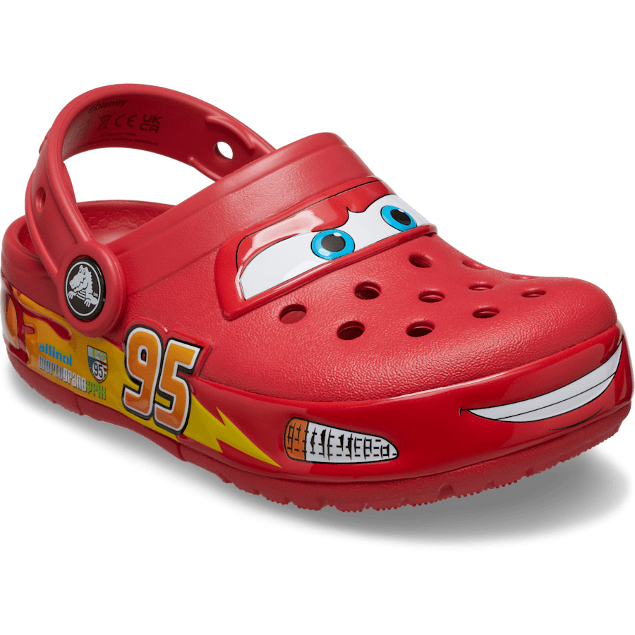 Red Toddlers' Disney and Pixar Cars' Lightning McQueen Clog - Angle - Crocs