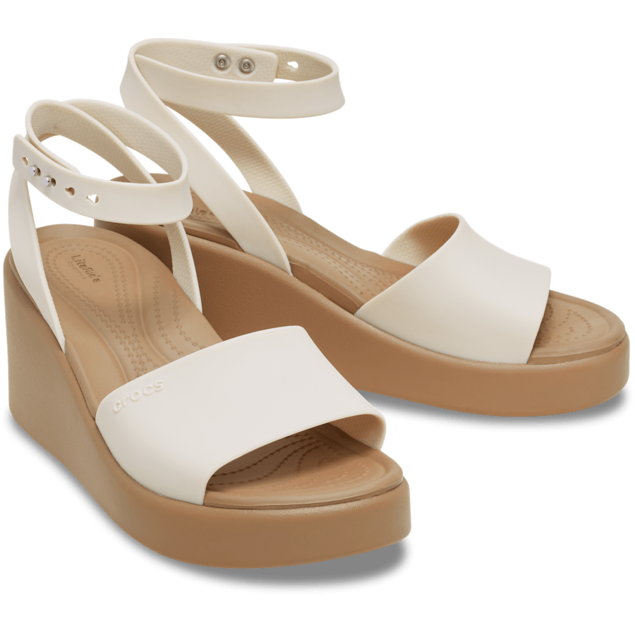 Sandstone / Sepia Brooklyn Ankle Strap Wedge - Pair - Crocs