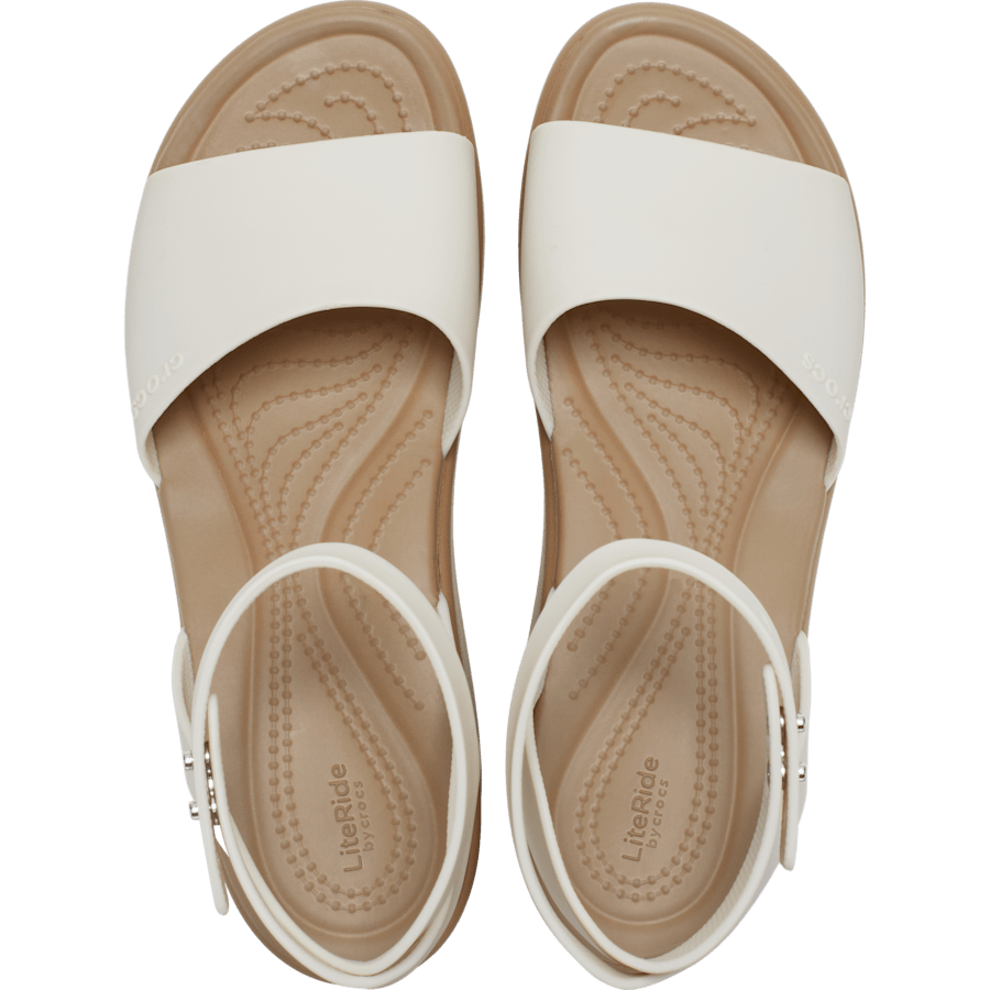 Sandstone / Sepia Brooklyn Ankle Strap Wedge - Top - Crocs