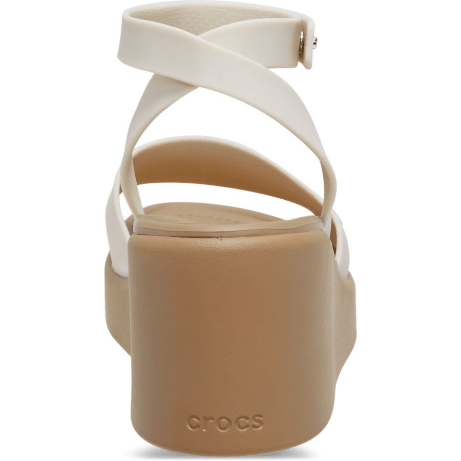 Sandstone / Sepia Brooklyn Ankle Strap Wedge - Back - Crocs