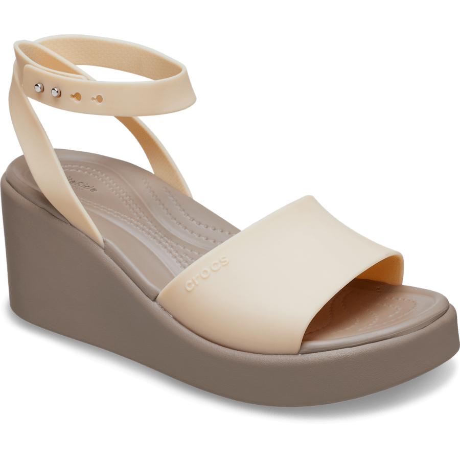 Shiitake Brooklyn Ankle Strap Wedge - Angle - Crocs