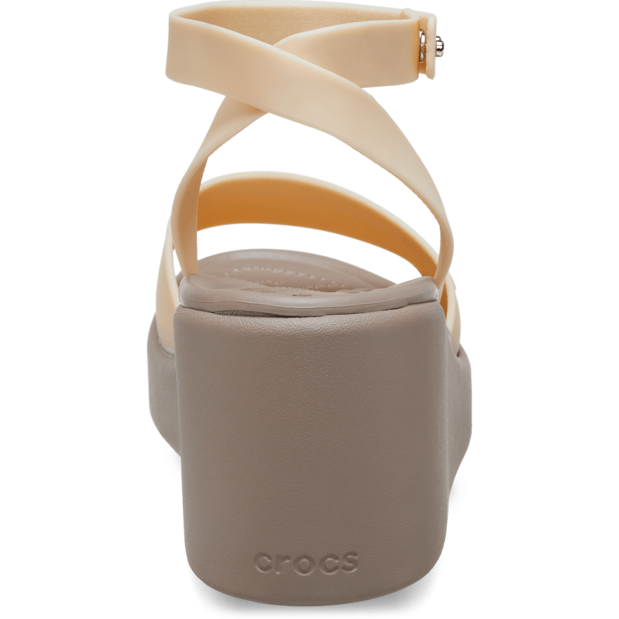 Shiitake Brooklyn Ankle Strap Wedge - Back - Crocs