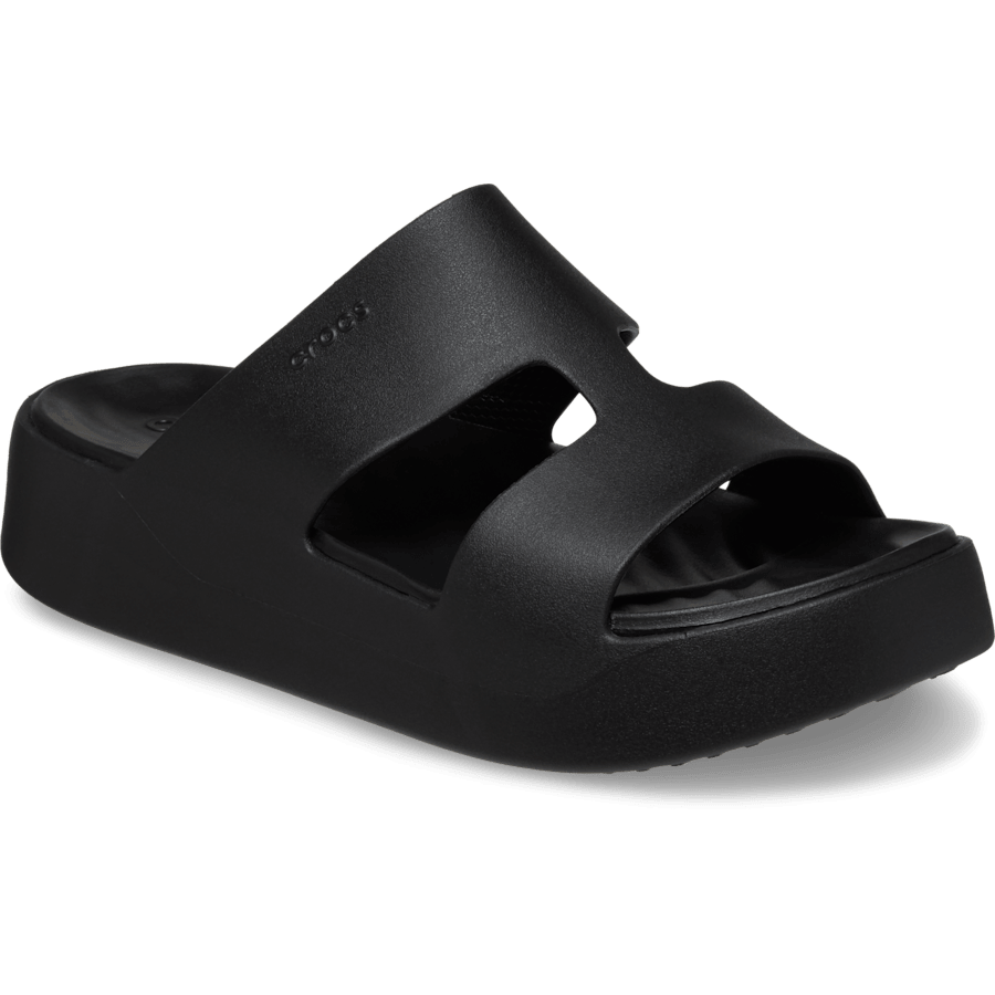Black Getaway Platform H-Strap - Angle - Crocs
